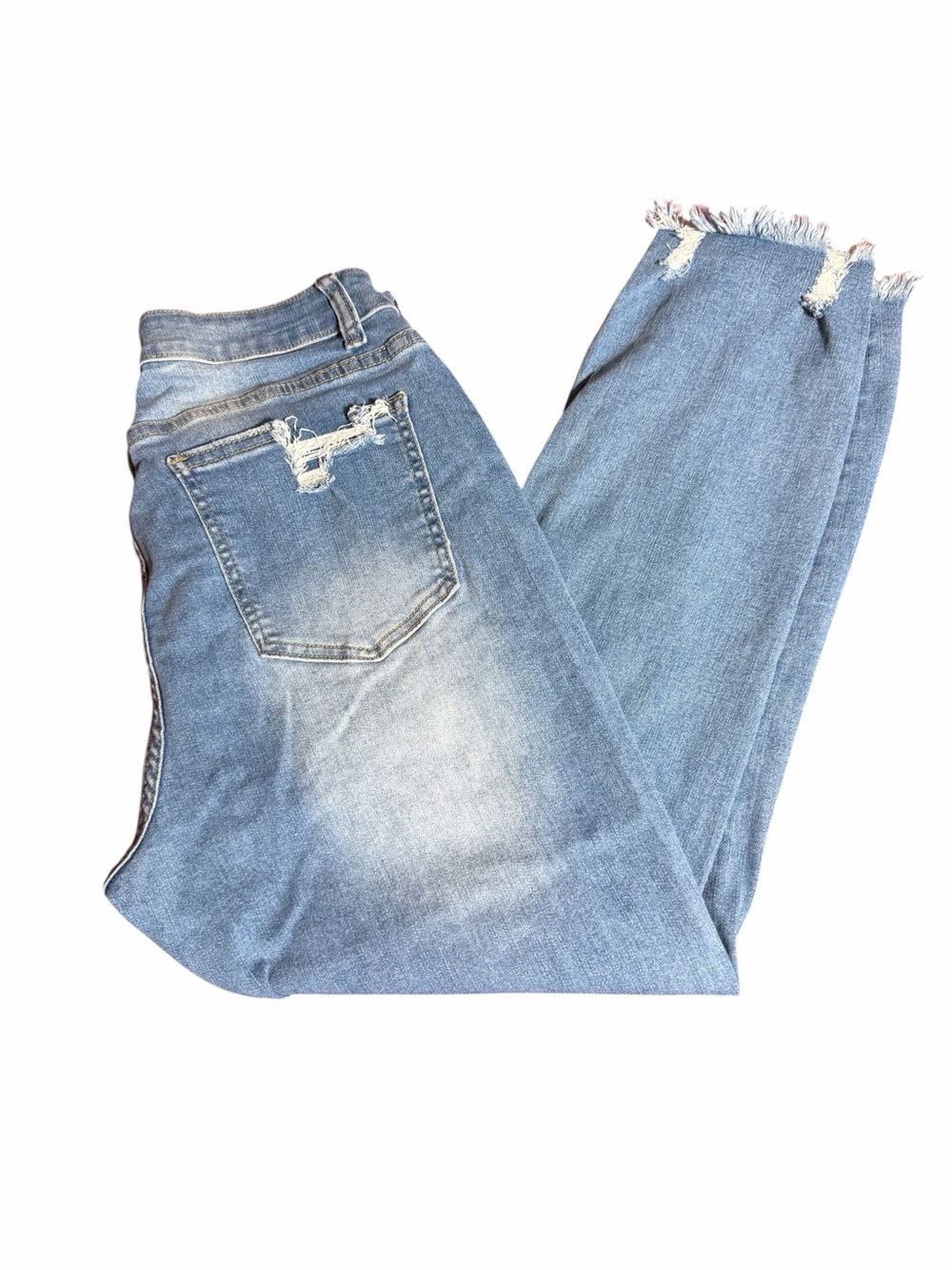 Women’s Distressed Light Blue XL Ripped Jeans - Picture 8 of 12